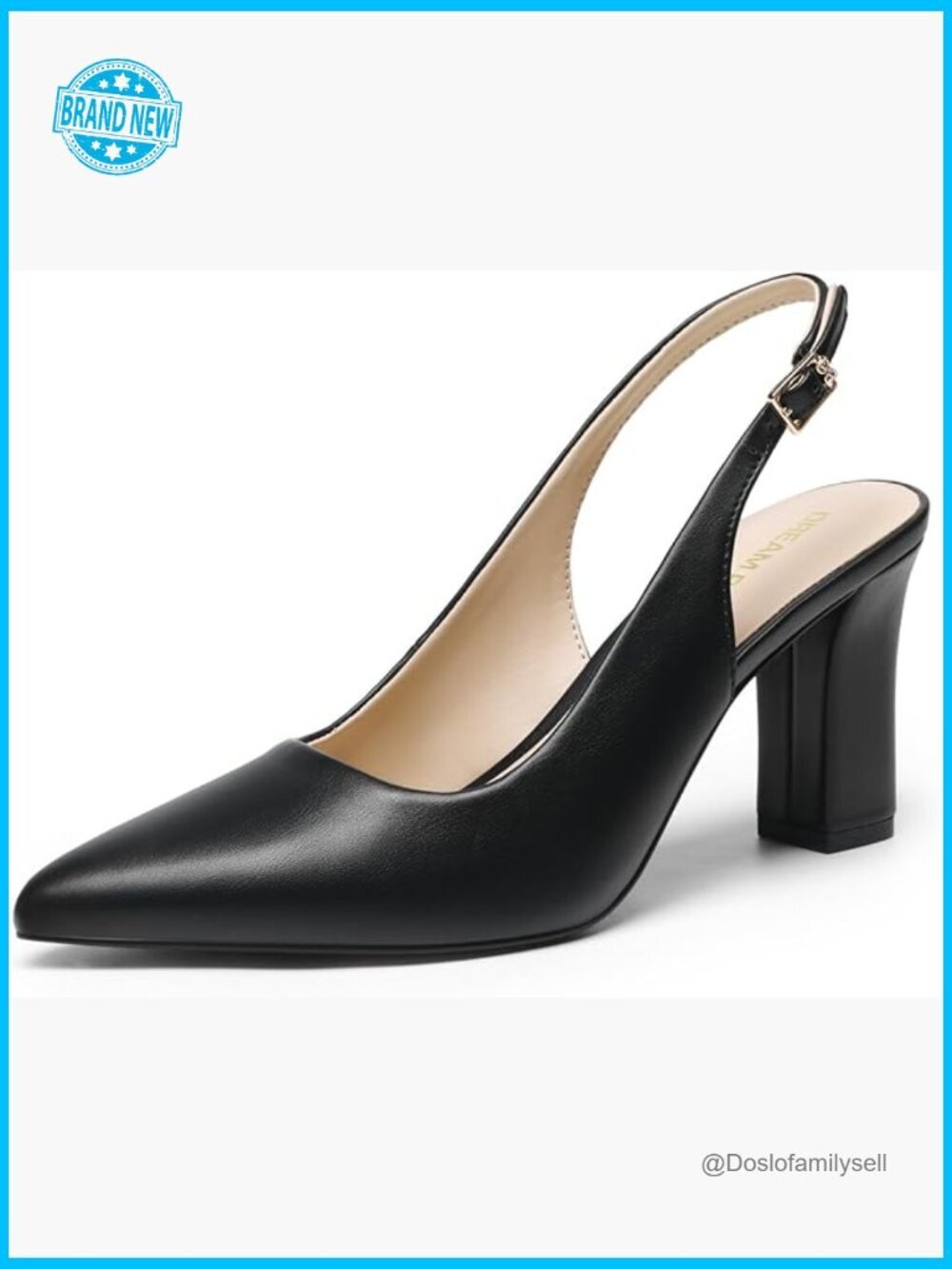 Chunky Block Heel Slingback Pumps Pointed Toe Closed Toe Work Office Shoes